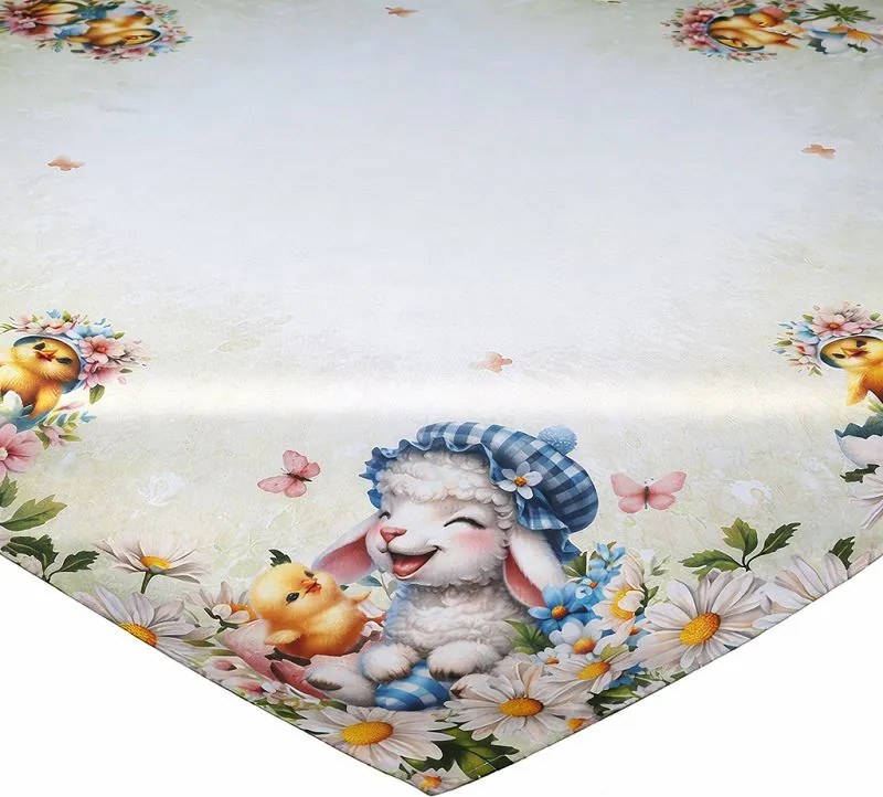 Obrus Veľkonočné jahňa s kuriatkom 85 × 85 cm