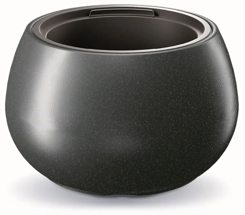 Kvetináč HEOS ECO WOOD antracitový 43,6 cm