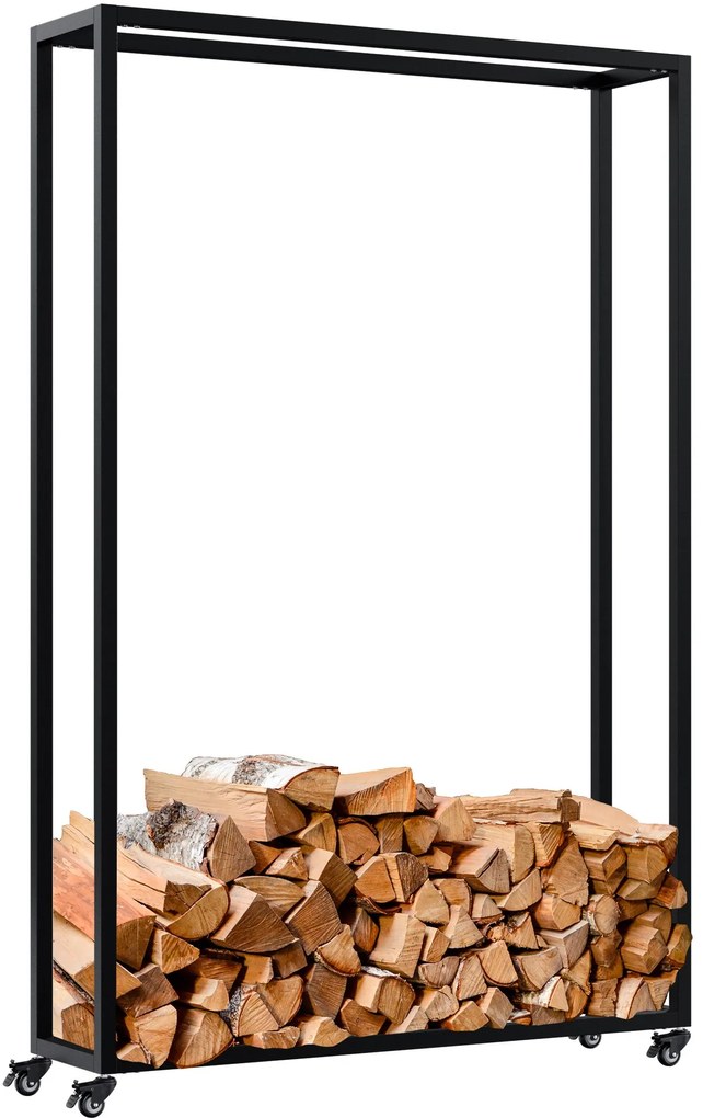 Stojan na drevo Hilta 25x100x150 cm - čierna