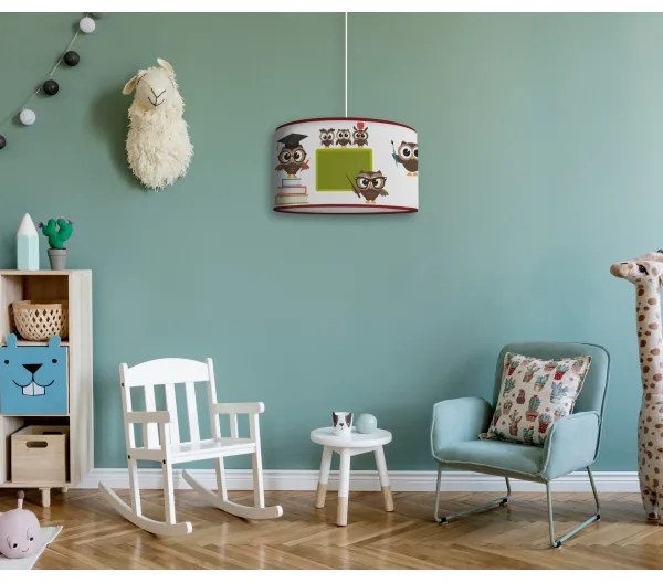 Duolla - Detský luster na lanku OWLS MULTI 1xE27/15W/230V pr. 35 cm