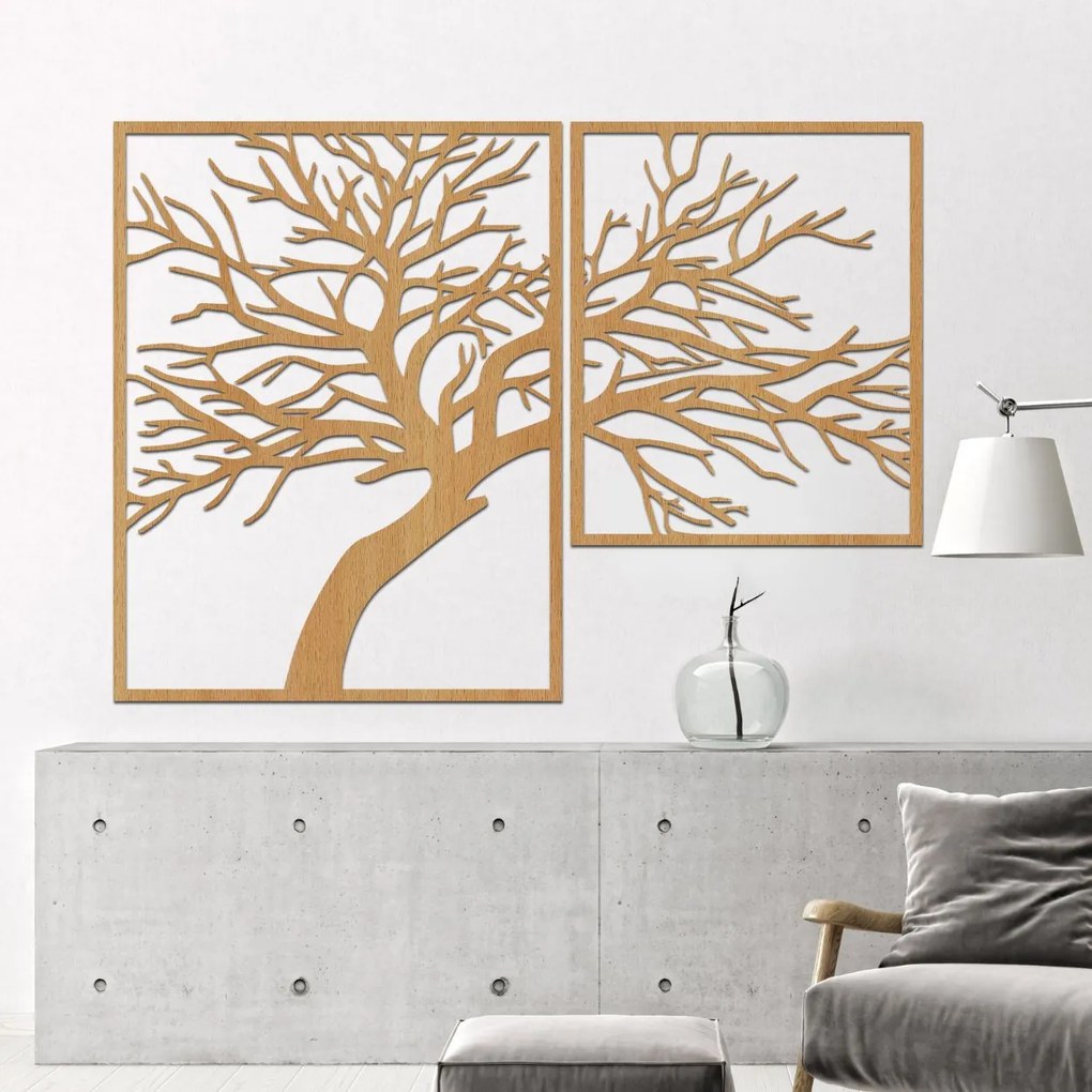 Viacdielny drevený obraz s motívom stromu | TERCHA: Preglejka Topoľ - Honey 3071 60 x 40 cm 3828-84637 PR0221