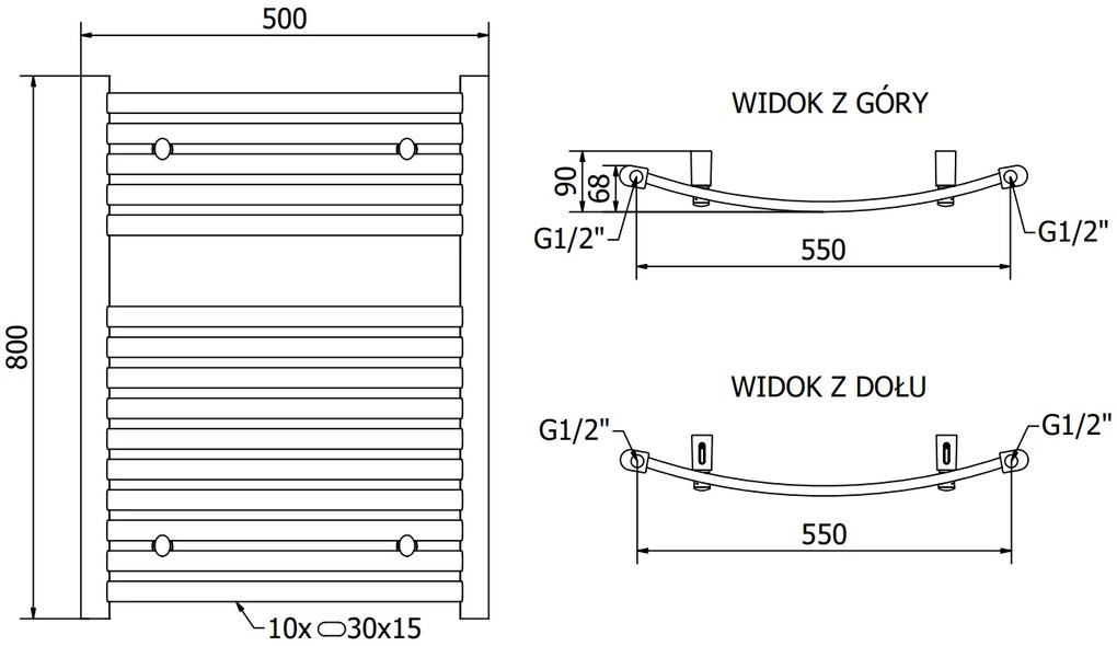 Mexen Helios, elektrické vykurovacie teleso 800 x 600 mm, 600 W, zlatá lesklá, W103-0800-600-2600-50