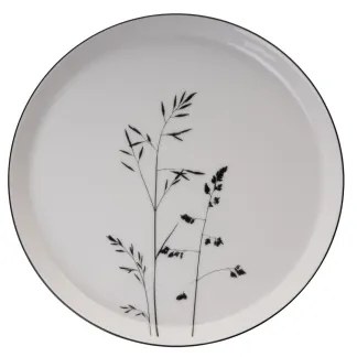 27-dielna jedálenská súprava, biela/čierna, porcelán