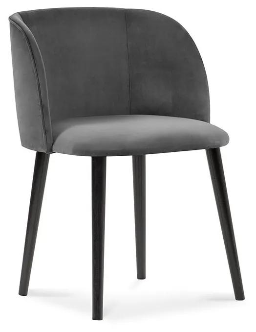 Šedá Zamatová stolička Aurora dĺžka 55 × šírka 56 × výška 80 cm WINDSOR & CO