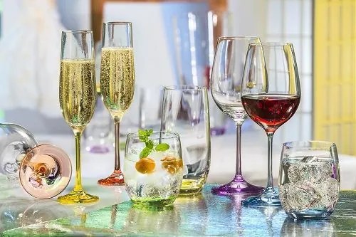 Bohemia Crystal Farebné poháre na nealko a vodu Rainbow 25180/D4662/350ml (set po 6ks)