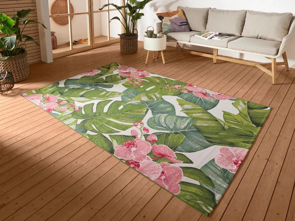 Hanse Home Collection koberce Kusový koberec Flair 105615 Tropical Multicolored – na von aj na doma - 80x165 cm