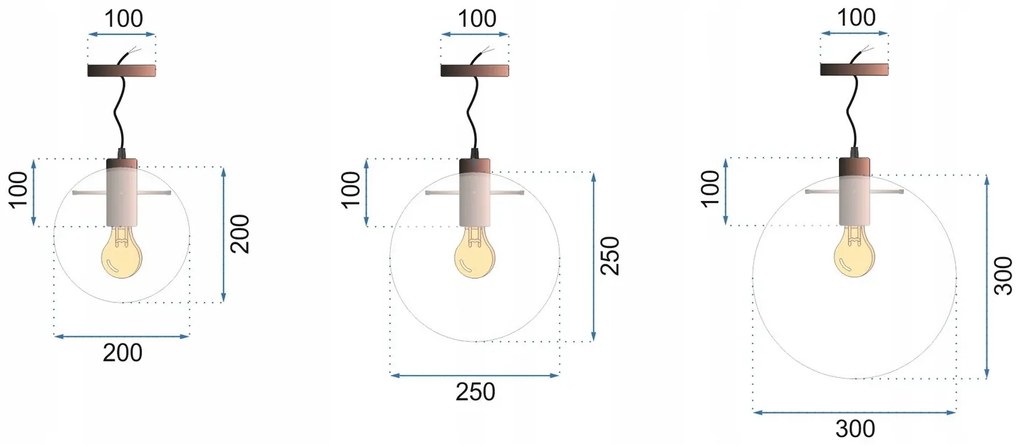 Toolight - Závesné sklenené stropné svietidlo Lassi 30 cm 1xE27, ružové zlato, OSW-00132