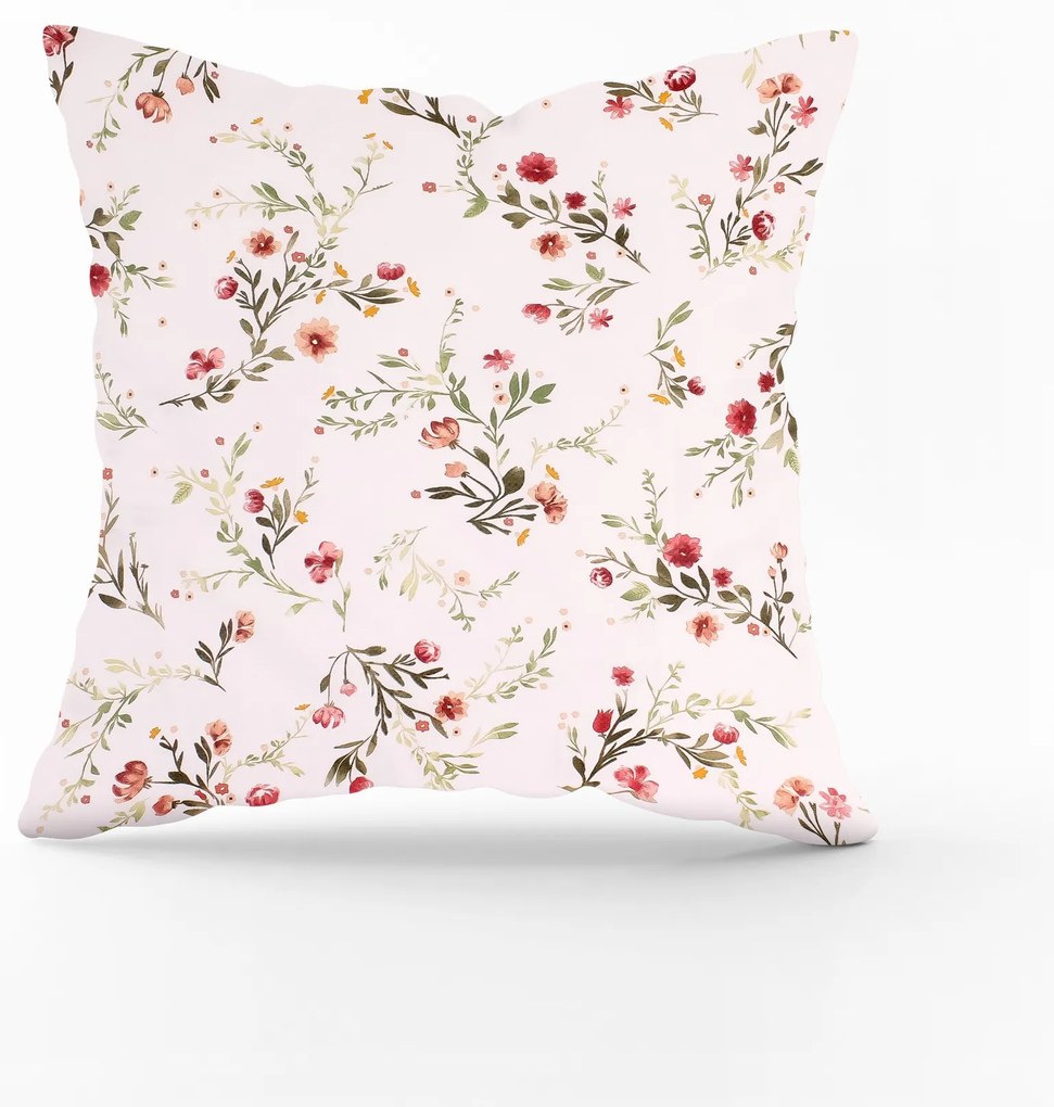 Bavlnená obliečka na vankúš - kvietky Veľkost obliečok: 40 x 40 cm, Zapínanie: Gombíky