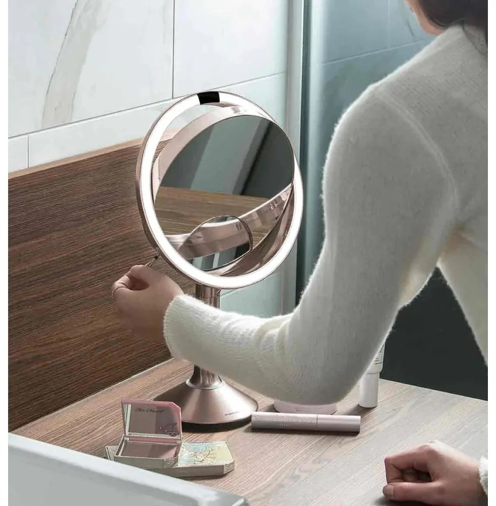 Kozmetické zrkadlo s osvetlením/zväčšovacie (5x) ø 20 cm Sensor Trio – simplehuman