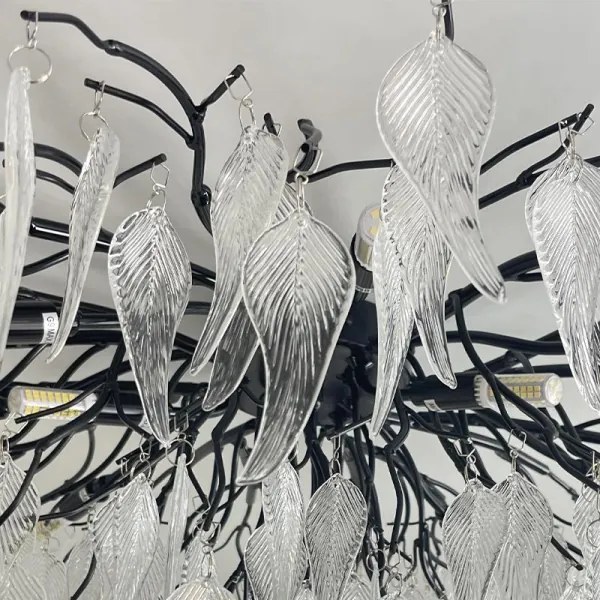 Krištáľový prisadený luster 12xG9/40W/230V čierna