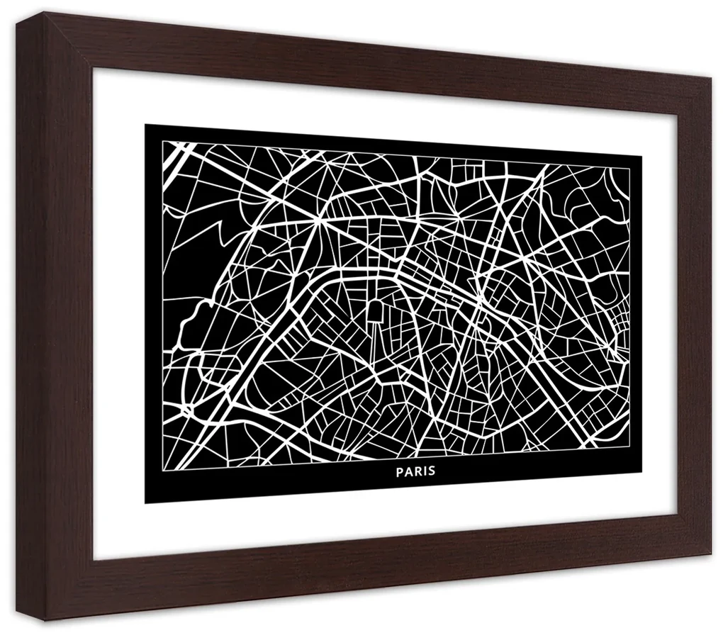 Gario Plagát Plán mesta Paríž Farba rámu: Bez rámu, Rozmery: 60 x 40 cm