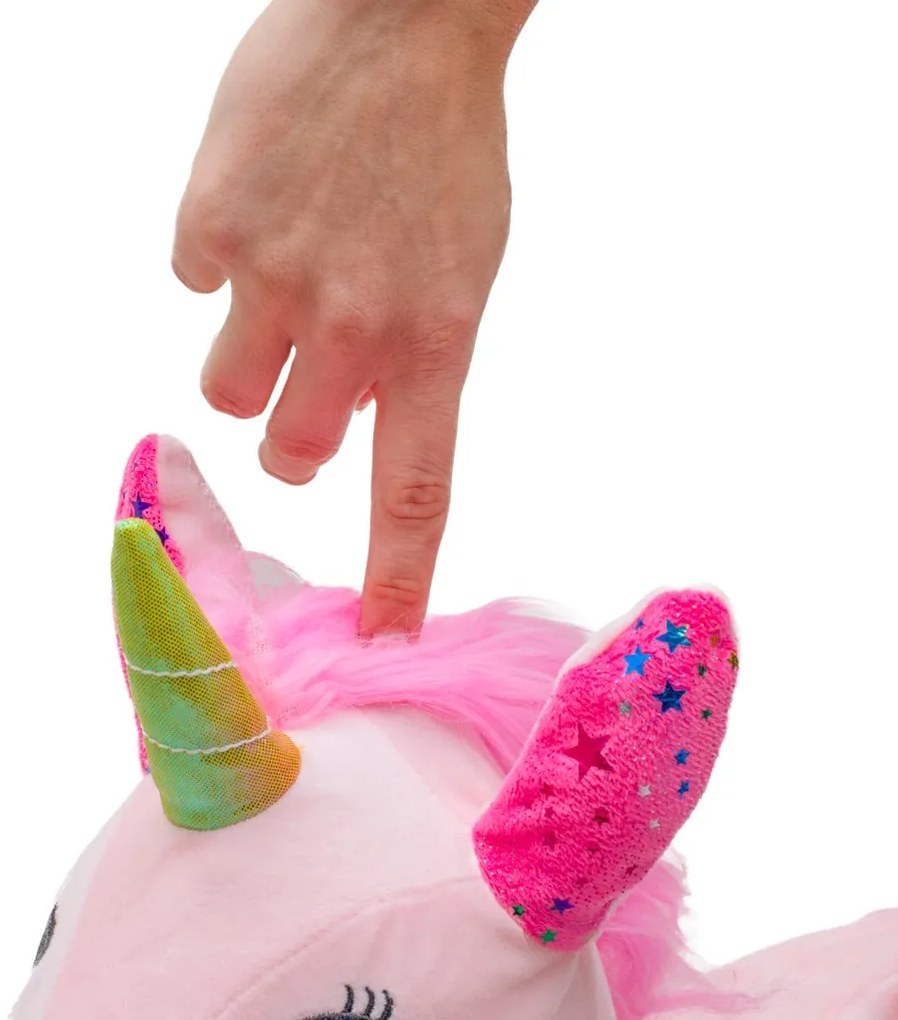 Plyšový skákací koník so zvukom Baby Mix Jednorožec