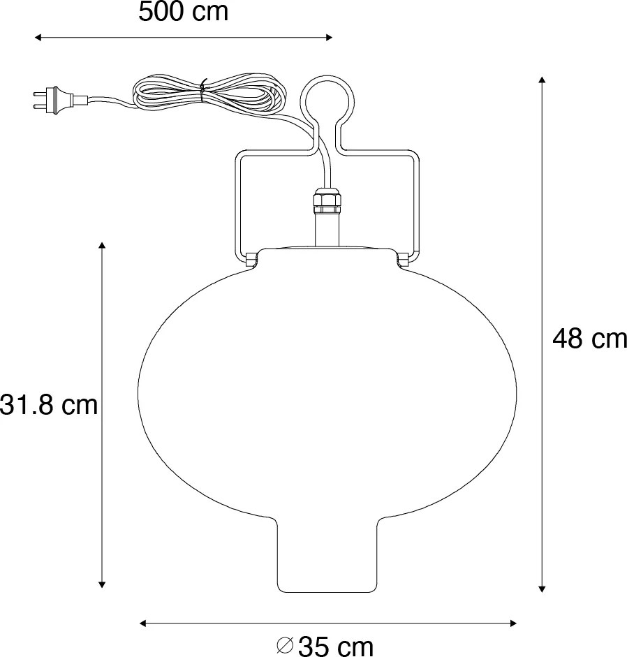 Inteligentné vonkajšie závesné svietidlo biele 35 cm vrátane Wifi A60 - Pion