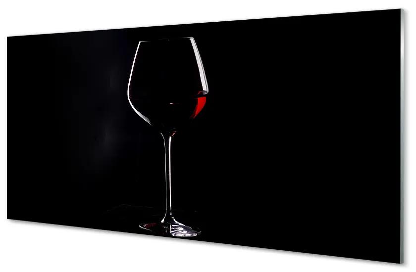 Obraz na skle Čierne pozadie s pohárom vína 125x50 cm