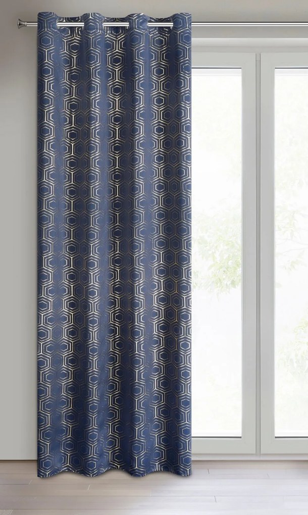 ZÁVES NA KRÚŽKOCH KAJA 135X250 CM VZOROVANÁ