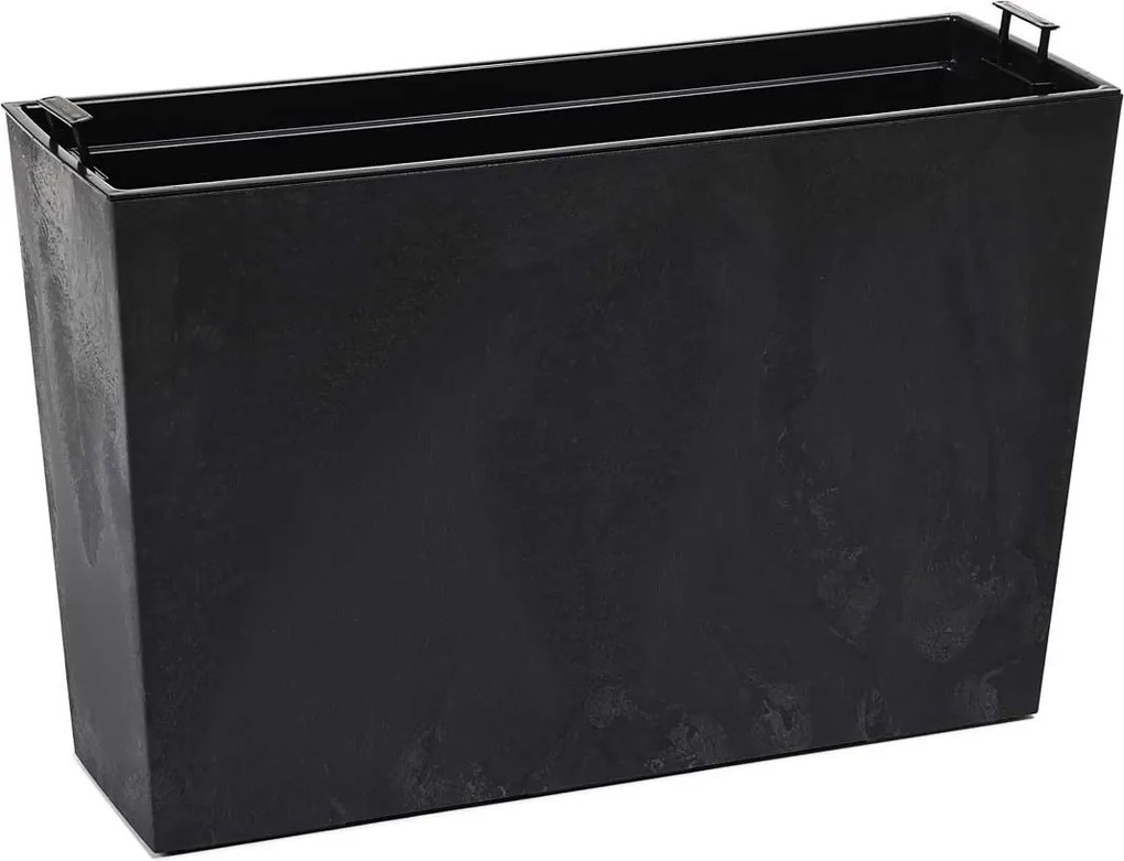 PLASTOVÝ KVETINÁČ BLOOM 36X56 CM IMITÁCIA BETÓNU ČIERNA