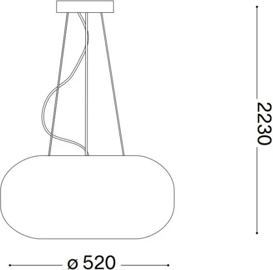Ideal Lux - Luster na lanku ULISSE 3xE27/60W/230V pr. 52 cm biela
