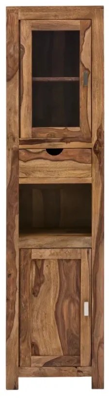 furniture-nabytek.cz - Masívna kúpeľňová skriňa Lagos z palisandrového dreva, lakovaná, hnedá – 45×35×185 cm