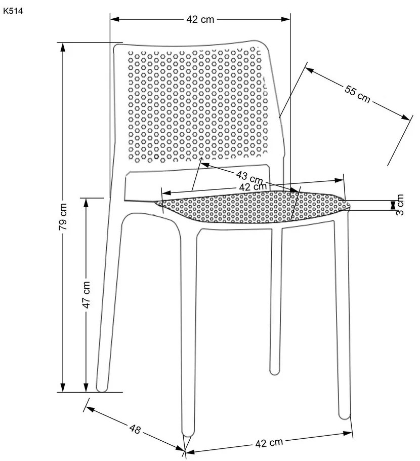 Halmar Plastová stohovateľná jedálenská stolička K514
