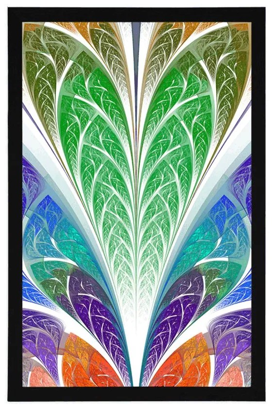 Plagát abstrakcia farebného skla - 60x90 silver