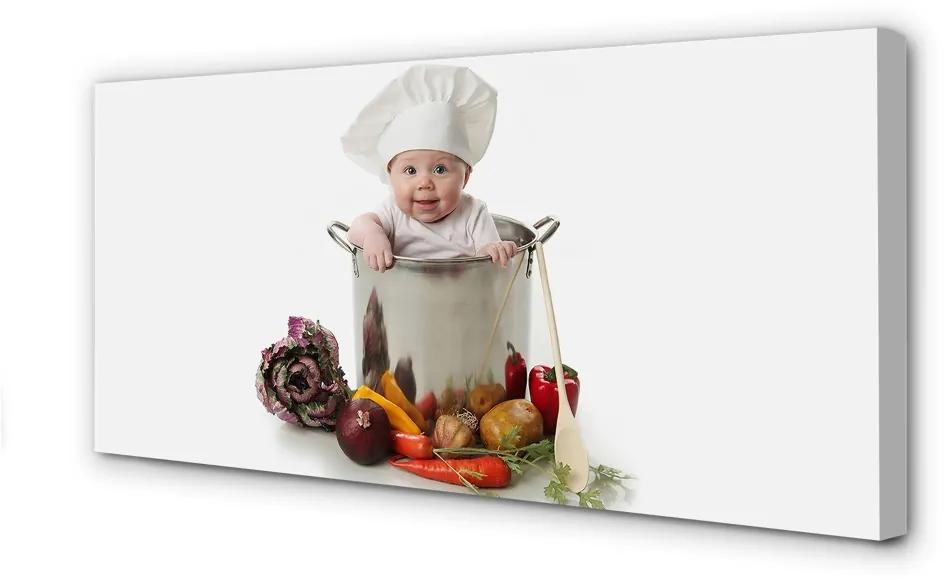 Obraz canvas Detské zeleniny v hrnci 120x60cm