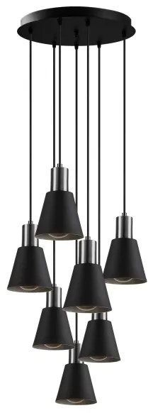 Luster na lanku KEM 7xE27/40W/230V čierny