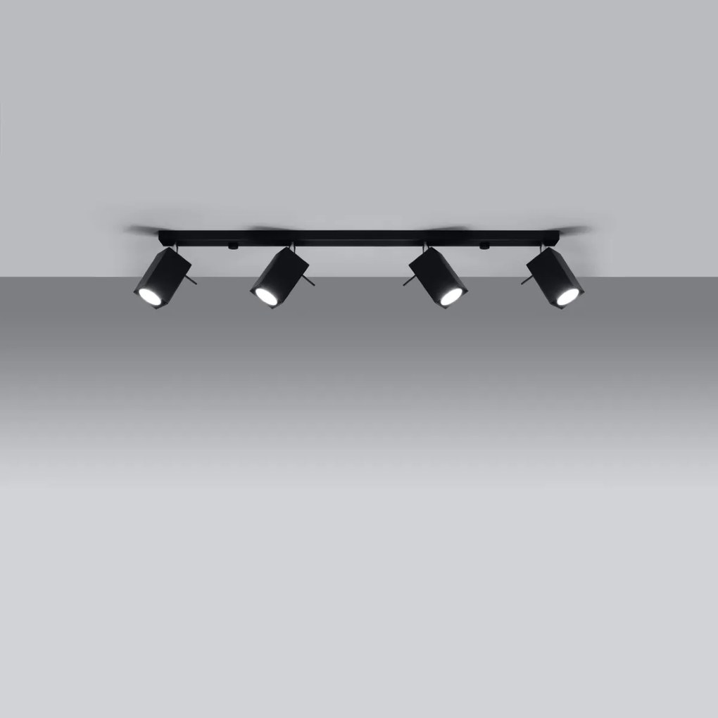 Bodové svietidlo Merida, 4x čierne kovové tienidlo, (možnosť polohovania)