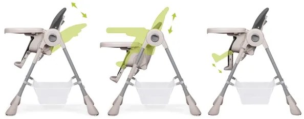 Lionelo - Detská jedálenská stolička ZANNA sivá