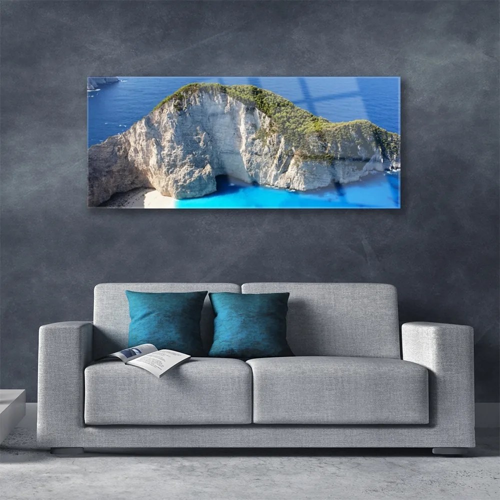 Obraz na akrylátovom skle Skaly more príroda 125x50 cm