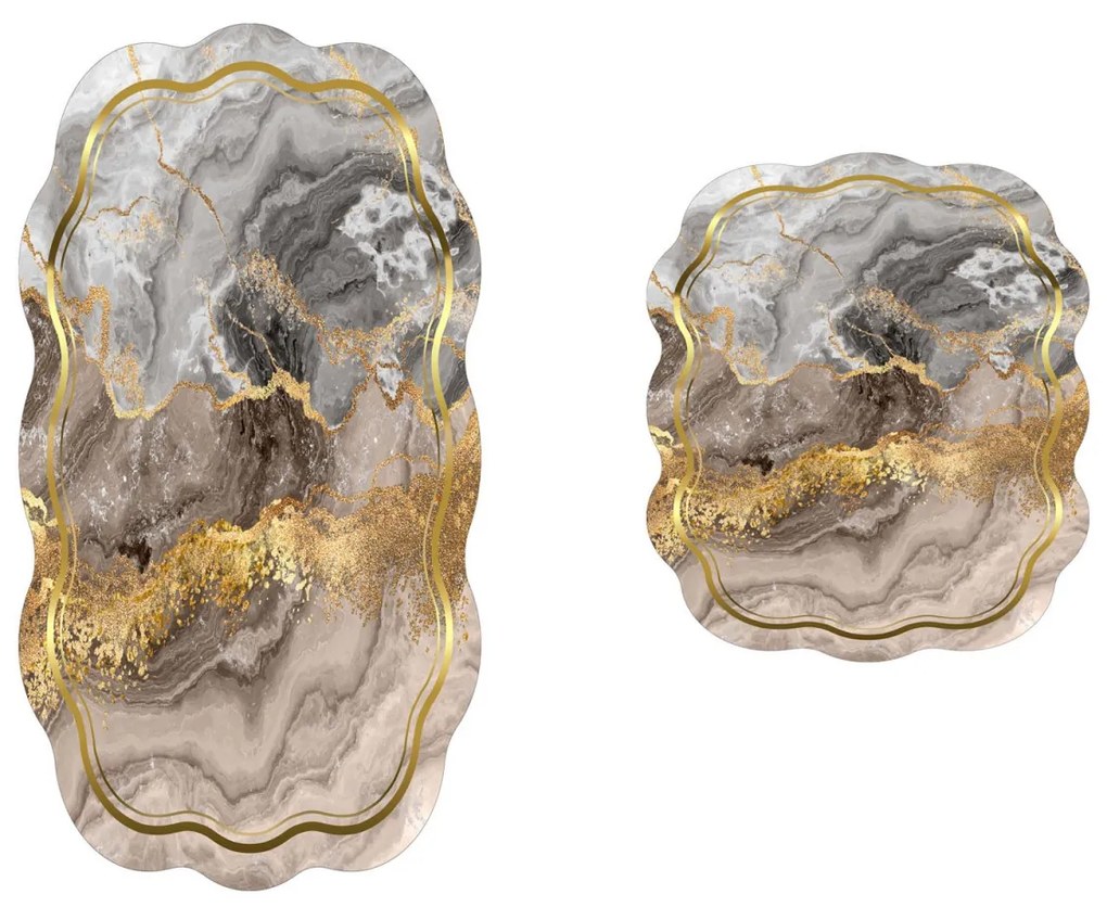 Súprava 2 kúpeľňových predložiek Abstrakt II. béžová