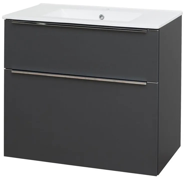 Mereo Mereo, Mailo, kúpeľňová skrinka s keramickým umývadlom 81 cm, chrómové madlo, MER-CN531