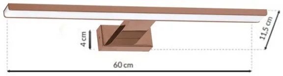 LED Kúpeľňové osvetlenie zrkadla SHINE LED/13,8W/230V 60 cm IP44 ružové zlato