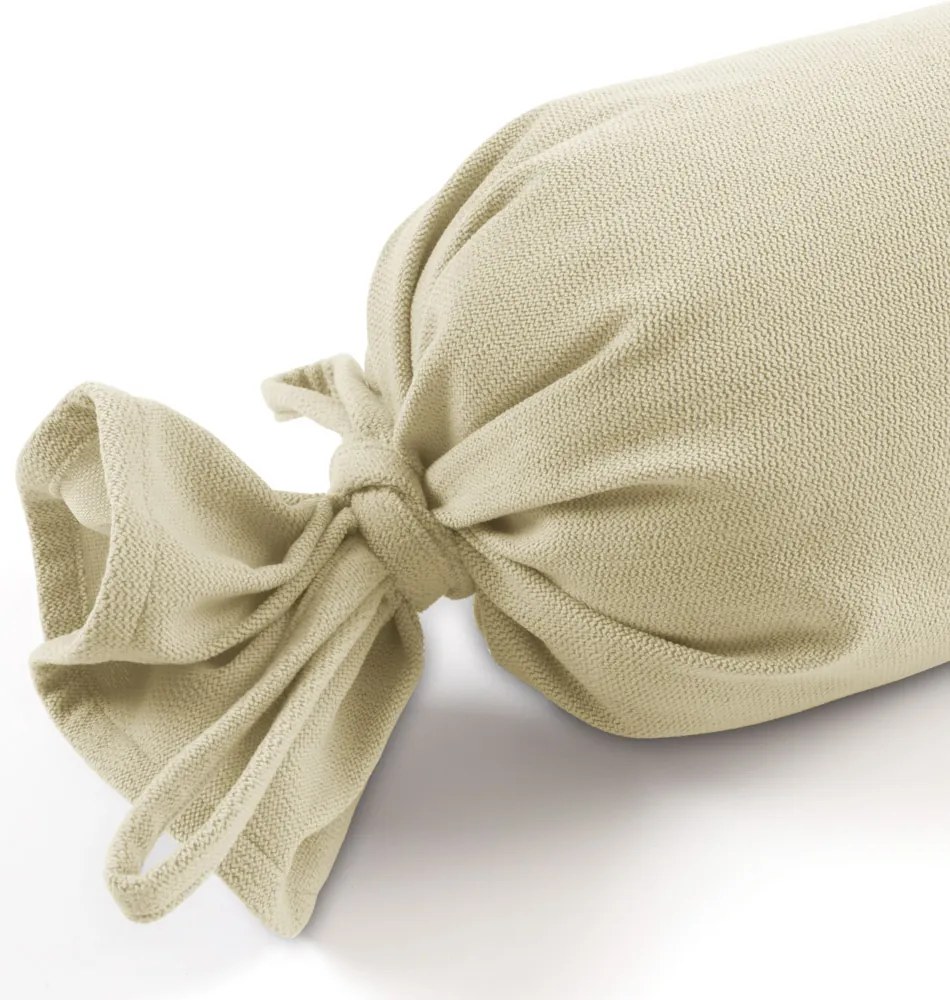 Biante Vankúš valec bonbon Velur VLR-005 Smotanový 15x40 cm