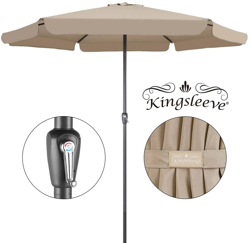 InternetovaZahrada Záhradný slnečník Maui Ø330cm - taupe