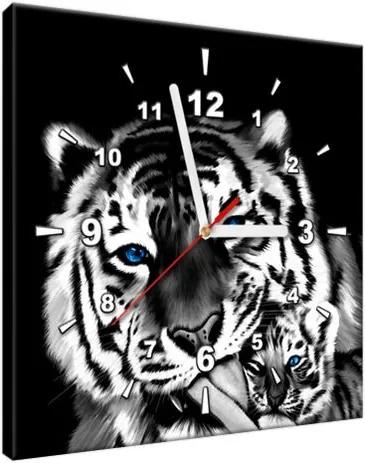Obraz s hodinami Tigre ako maľované 30x30cm ZP2573A_1AI