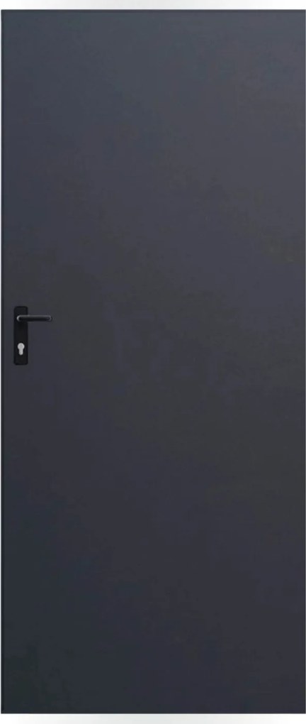 Plechové interiérové  dvere 80 x 197 cm, pravé, antracit