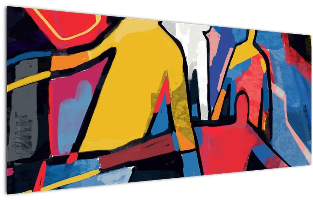 Obraz - Abstrakcia mužov (120x50 cm)