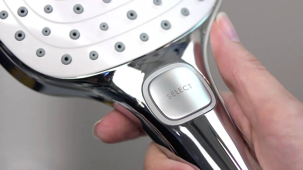 Hansgrohe Raindance Select E, Showerpipe 300 3jet s termostatom ShowerTablet Select 300, biela/chrómová, HAN-27127400