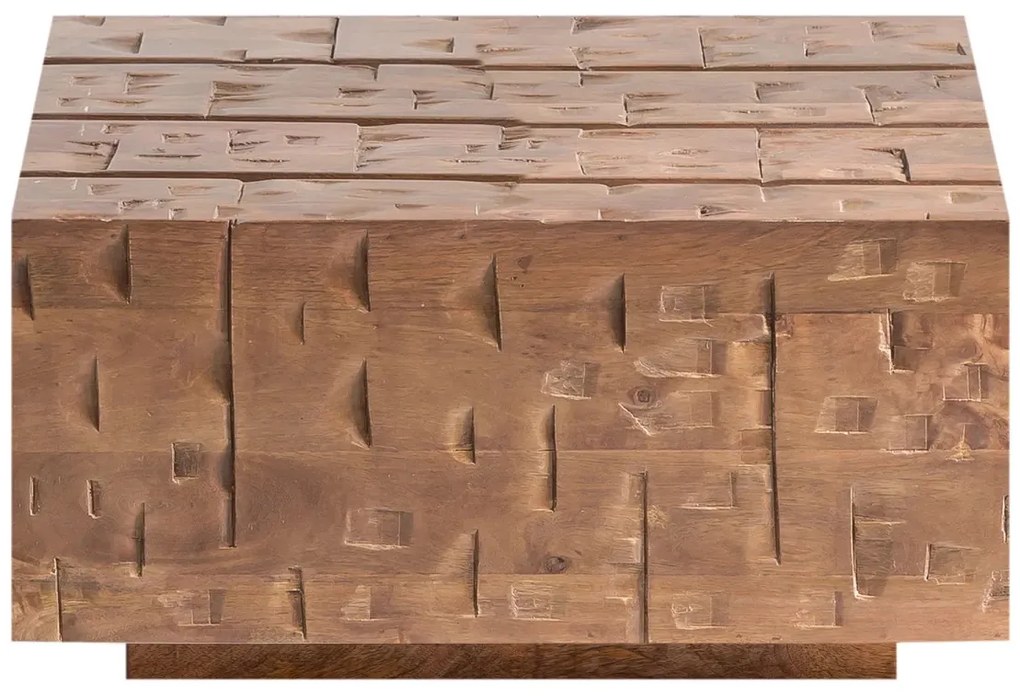 furniture-nabytek.cz - Masívny konferenčný stolík Otara z mangového dreva, lakovaný, hnedý – 70×70×35 cm