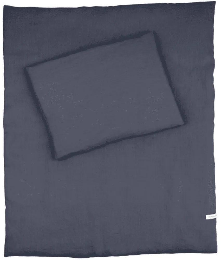 Lněná sada do postýlek s výplní grafitová 50x65 cm