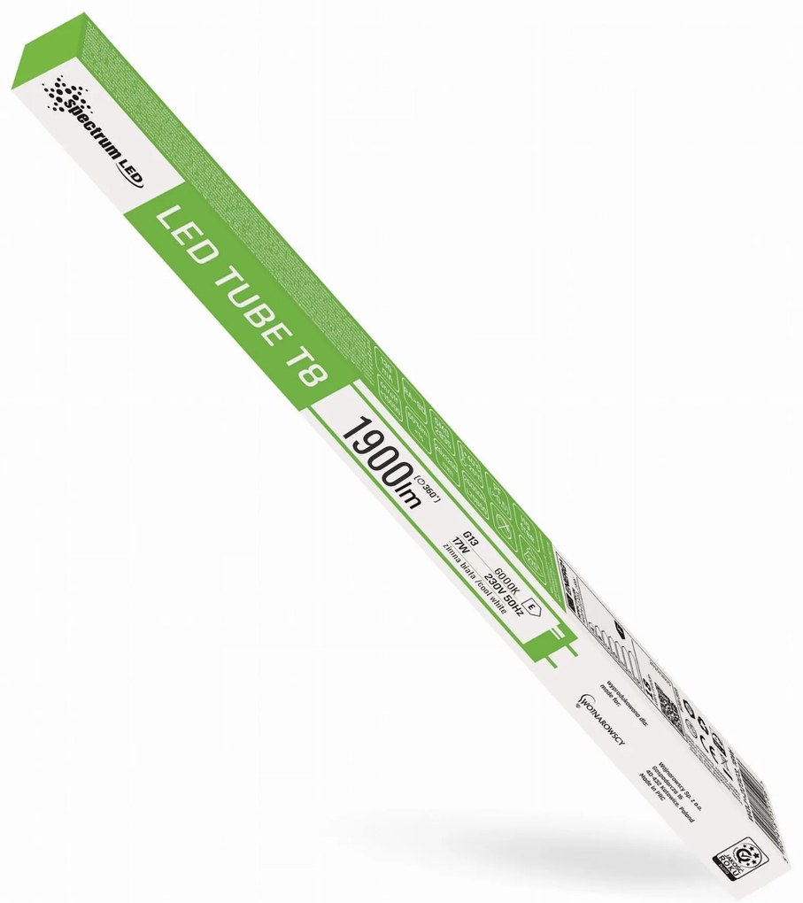 Spectrum LED Spectrum, LED trubica 120CM, 1900lm, T8, 230V, 17W, 6000K studená biela, WOJ+22305, OSW-12006
