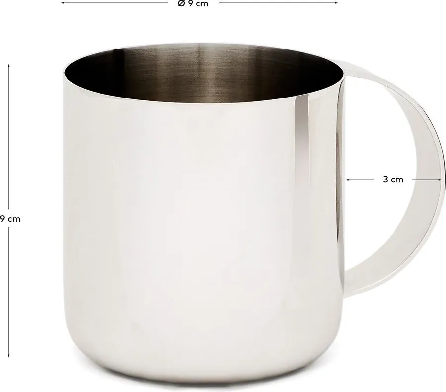 Hrnček z nehrdzavejúcej ocele v striebornej farbe Nirela – Kave Home