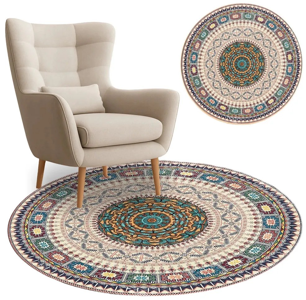 TZ Okrúhly vzorovaný koberec Oriental Rozmer: 90 cm