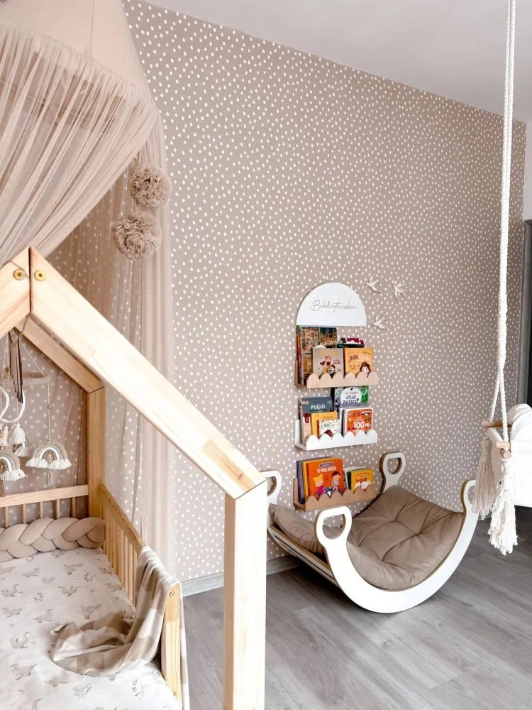 Tapeta nepravidelné bodky béžová 280x50 cm