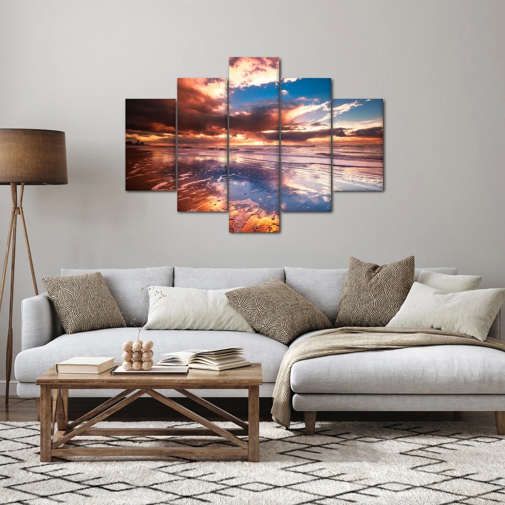 Obraz - Večerná pláž (150x105 cm)