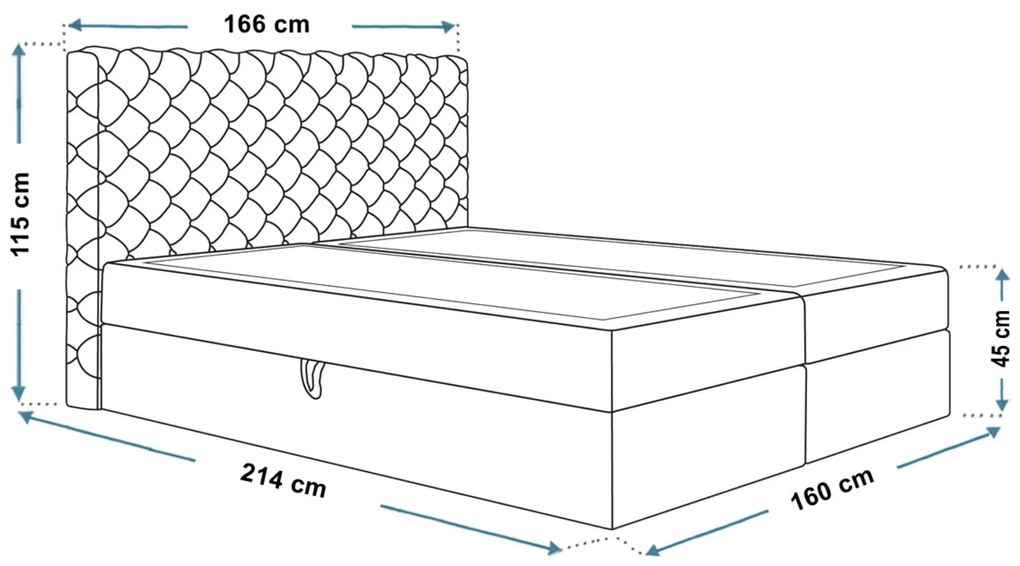 PROXIMA.store - Kontinentálna boxspring posteľ ZOLA ROZMER: 120 x 200 cm, TYP MATRACA: BONELLOVÉ PRUŽINY, VRCHNÝ MATRAC (TOPPER): BEZ TOPPERU
