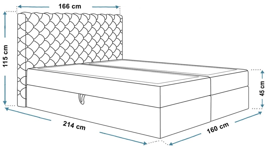 PROXIMA.store - Kontinentálna boxspring posteľ ZOLA ROZMER: 180 x 200 cm, TYP MATRACA: TAŠTIČKOVÉ PRUŽINY, VRCHNÝ MATRAC (TOPPER): BEZ TOPPERU