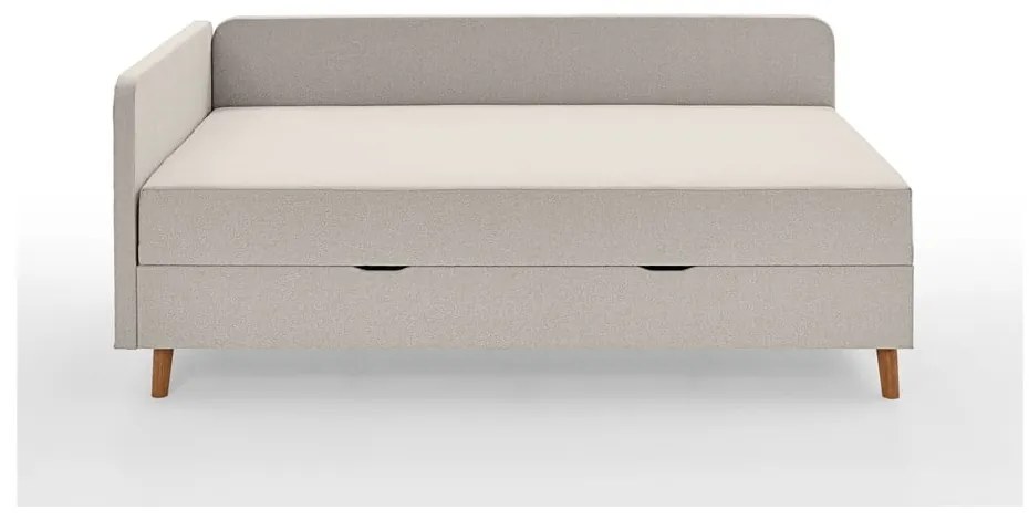 Béžová čalúnená jednolôžková posteľ s úložným priestorom 120x200 cm Cabana – Meise Möbel