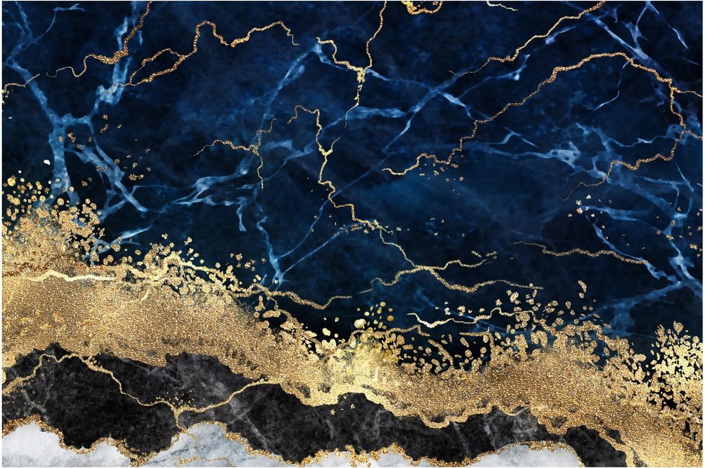 Obraz - Tmavo-modrý mramor (90x60 cm)