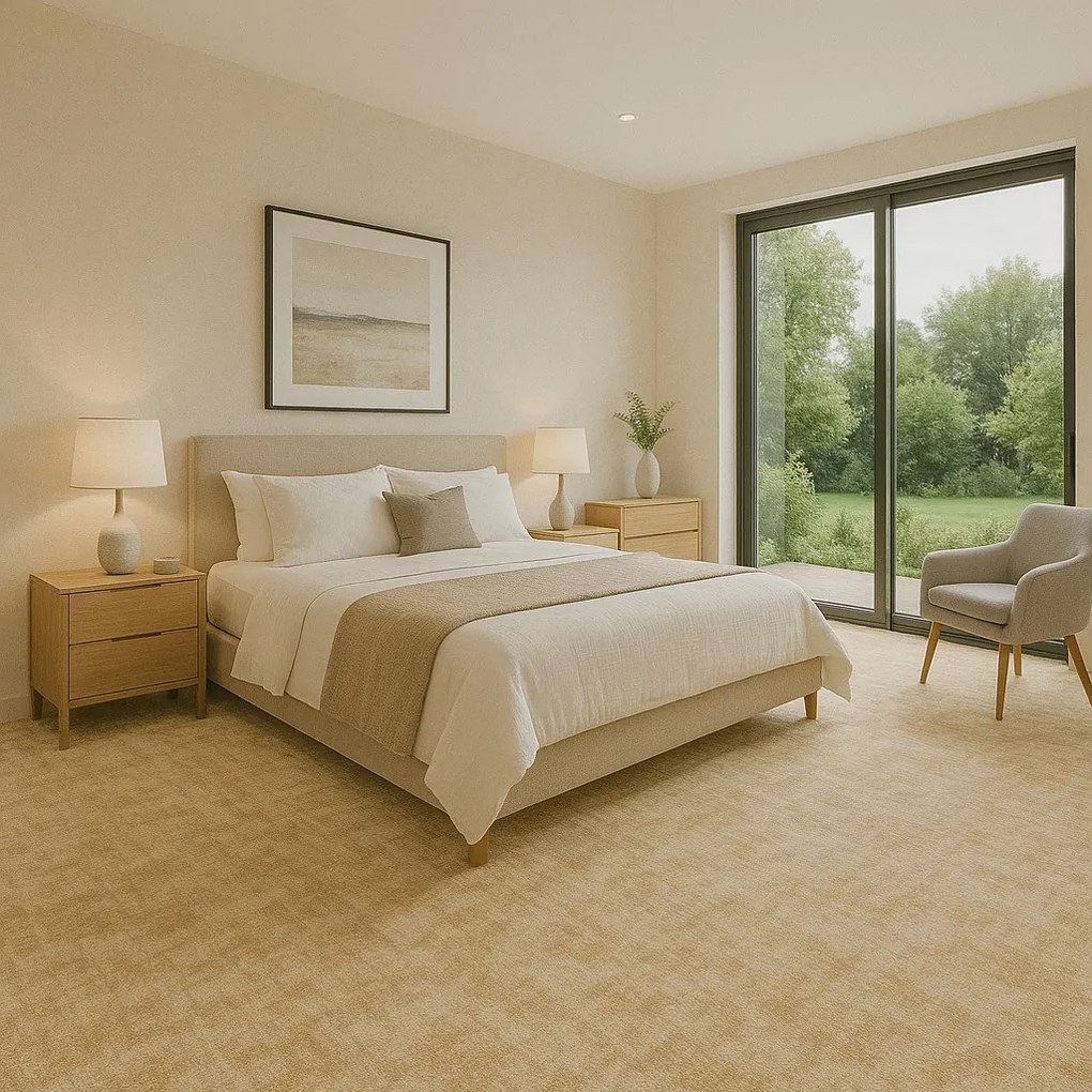 AKCIA: 120x280 cm Koberec metráž Tropical 30, šíře, béžová, filc, chodba / predsieň, Associated Weavers